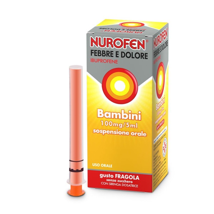 NUROFEN SCIROPPO BAMBINI FEBBRE E DOLORE 100MG/5ML GUSTO FRAGOLA