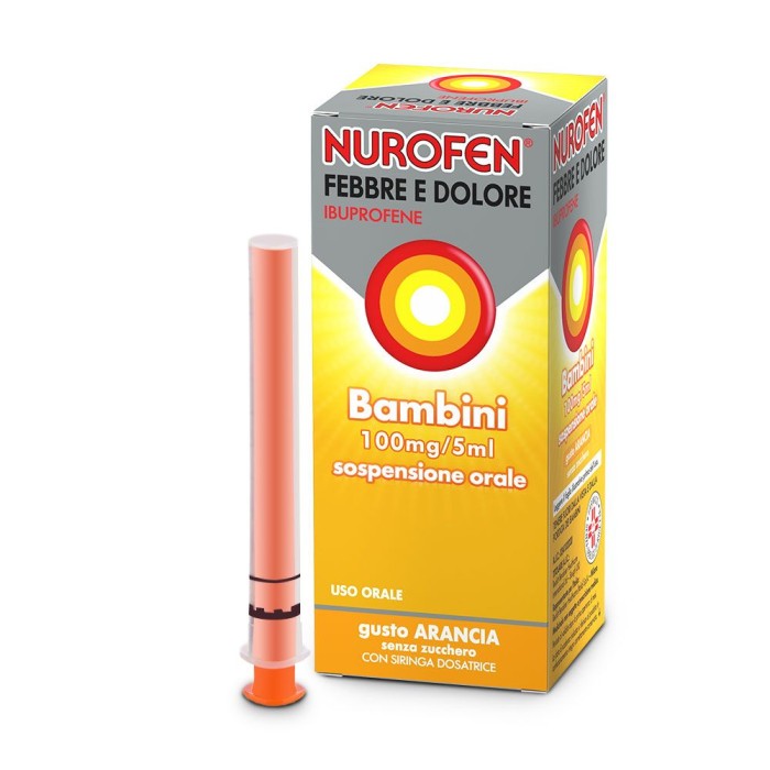 NUROFEN SCIROPPO BAMBINI FEBBRE E DOLORE 100MG/5ML GUSTO arancia
